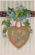3395 – To My Valentine – Gold Embossed – Flowers Heart – Written In 1911 – VG Condition – 2 Scans - Saint-Valentin