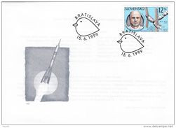 FDC 183 SLOVAQUIE 1999 Mi 343 Block 12 Yv BF 12 1er Spationaute Slovaque Ivan Bella Et Station MIR ESPACE - FDC