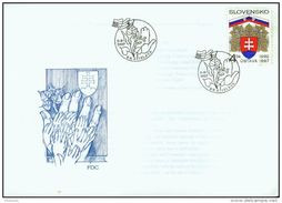 FDC 127 SLOVAQUIE 1997 Mi 287 Yv 245 5 Ans De La Constitution De La République Slovaque - FDC