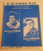 Partition Sheet Music CHARLES AZNAVOUR : Si Je N'avais Plus - Piano Et Chant - Jazz