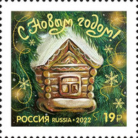 2022 1215 Russia T1 Happy New Year - Hut MNH - Unused Stamps