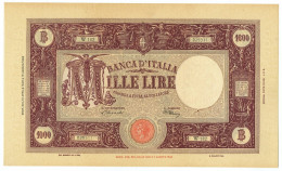 1000 LIRE BARBETTI GRANDE M TESTINA RETRO BI LUOGOTENENZA 13/04/1945 SUP+ - Otros