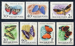 HUNGARY 1959 Butterflies LHM / *.  Michel 1633-39 - Unused Stamps