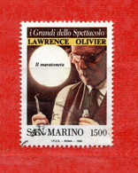 S.Marino ° 1990 - LAWRENCE OLIVIER - " Il MARATONETA ". Unif. 1287 -  Usato. - Used Stamps