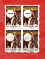 S.Marino ° 1990 - LAWRENCE OLIVIER - " Il MARATONETA ". Unif. 1287 - QUARTINA. Usato. - Used Stamps