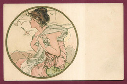 130123 - RARE VARIANTE - MUCHA Sans Mention Du Mois De Septembre De La Série Des 12 Mois De L'année - Mucha, Alphonse