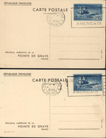 2 Entiers Mémorial Américain De La Pointe De Grave CAD 4 IX 1938 Storch R1 A Et D Inauguration Monument - Cartes Postales Types Et TSC (avant 1995)