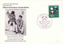 Germany 1968, Sonderdruck Zugunsten Der Albert Scweitzer Kinderdoerfer,1000 Jahre Harzer Bergbau, Goslar - Postales Privados - Nuevos