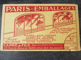 BUVARDS : Paris Emballages Carre & Fils PARIS IV - Papeterie
