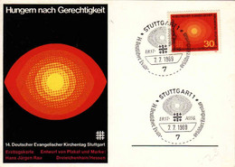 Germany 1969, Hungem Nach Gerechtigkeit,14.Deutscher Evangelischer Kirchentag Stuttgart - Privé Postkaarten - Ongebruikt