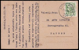 YUGOSLAVIA - Postcard Written On Korčula And Sent To Zagreb, Cancelled By M.T.P.O. Kotor-Rijeka 351, Postmark / 2 Scans - Altri & Non Classificati