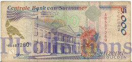 SURINAME 5000 GULDEN 1997 PICK 143a VF - Surinam