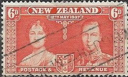 NEW ZEALAND 1937 Coronation - 6d King George VI And Queen Elizabeth FU - Gebraucht
