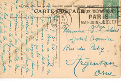 MARQUE POSTALE -  JEUX OLYMPIQUES 1924 - PARIS DEPART - 09-04-1924 - - Sommer 1924: Paris