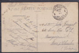 CPA POSTES MILITAIRES BELGIQUE Avec TAMPON PMB 6 Sur 10/7/1917 De GUINNES ( France ) Vers BOIS COLOMBES - Covers & Documents