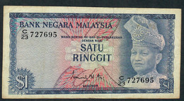 MALAYSIA P1 1 RINGGIT 1967 #C/23       VF NO P.h. - Maleisië
