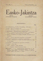 REVUE BASQUE:EUSKO-JAKINTZA V. III N°1 < TOPOGRAFIA VASCA +(Sommaire Sur Scan) - Baskenland