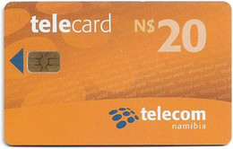 Namibia - Telecom Namibia - Sharing Your World - Orange, Chip Axalto 02, (Yellow Cn. At Reverse), 2010, 20$, Used - Namibië