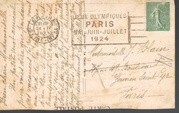 MARQUE POSTALE -  JEUX OLYMPIQUES 1924 - LE HAVRE - 24-04-1924 - - Sommer 1924: Paris