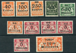 DANZIG 1923 Inflation Surcharges Set Of 11 MNH / **.  Michel 158-68 - Nuevos