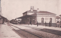 Rolle VD, La Gare, Chemin De Fer Et Train à Vapeur (5630) Pliée - Rolle