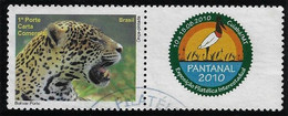 Brazil RHM-C-3005 Personalized Stamp jaguar Mammal Allusive To The 2010 Pantanal Philatelic Exhibition Jabiru Bird Fauna - Personalizzati