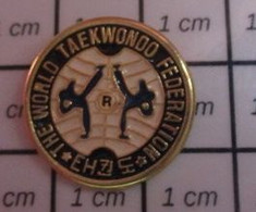 1110 Pin's Pins / Beau Et Rare / SPORTS / JUDO  TAEKWONDO WORLD FEDERATION - Judo