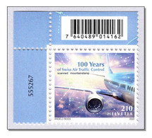 Switzerland 2022 (B5) 100 Years Swiss Air Navigation - Flugzeug - Plane - Aeroplane - Avion - Velivolo - MNH ** Barecode - Neufs