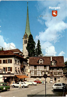 Horgen Am Zürichsee - Dorfpartie Mit Kirche (1412) * 5. 1. 1993 - Autos - Dorf