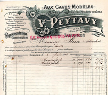 87- LIMOGES- FACTURE V. PEYTAVY- FROMAGES-ROQUEFORT-CAMEMBERT-18 RUE CAIGNOLLE- 1902 A M. BESSE CHALUS -1914 - Food