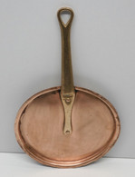 *ANCIEN COUVERCLE DE CASSEROLE XIXe En CUIVRE Poignée BRONZE DECO CUISINE   E - Coppers