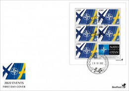 Finland 2022 Accession To NATO Of Finland And Sweden BeePost FI FDC Sheetlet - NATO