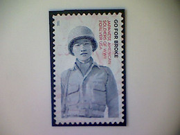 United States, Scott #5593, Used (o), 2021, Japanese American Soldier, (55¢), Gray Black And Red - Used Stamps