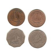 336/ Caraïbes Orientales : Elizabeth II : 2 X 1 Cent 1965 - 2 X 1 Dollar 1989 Et 2004 - Territoires Britanniques Des Caraïbes