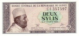 GUINEA 2 SYLIS 1981 P 21 UNC SC NUEVO - Guinée