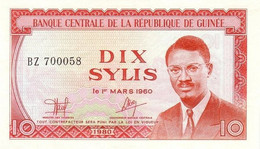 GUINEA 10 SYLIS 1980 P 23 UNC SC NUEVO - Guinée