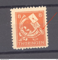 SBZ  - Thüringen  :  MI 96 PF III  **  Variété: Extrémité Du Cor Ouverte à Droite - Mint