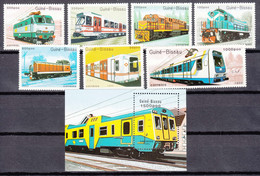 Guinea Bissau 1989 Railway, Trains Mi#1033-1039 And Block 276 Mint Never Hinged - Guinée-Bissau