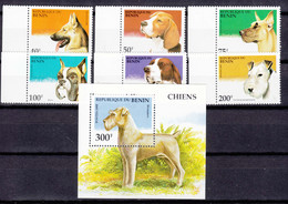 Benin 1995 Animals, Dogs Mi#675-680 And Block 12 Mint Never Hinged - Benin – Dahomey (1960-...)