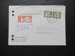 1964 Berlin (West) Nr.206 Bedeutende Deutsche MeF Senkrechtes Paar Einschreiben Berlin 11 Ortsbrief / Hotel Alemannia - Cartas & Documentos