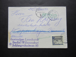 1963 Berlin (West) Alt Berlin Nr.220 EF Drucksache Auslandsbrief Berlin - Kopenhagen Retour / Adresse Insuffisante / Ver - Cartas & Documentos