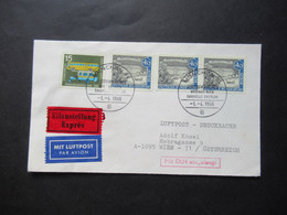 1966 Berlin (West) Alt Berlin Nr.220 MiF Mit Luftpost Eilzustellung Expres München - Wien / Stempel Mit DLH Eingelangt - Storia Postale