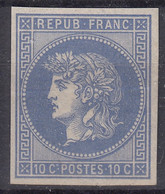 FRANCE : 1876 - ESSAI PROJET GAIFFE 10c BLEU NEUF - A VOIR - COTE 220 € - Proofs, Unissued, Experimental Vignettes