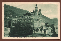 (RECTO / VERSO) MONTE CARLO EN 1926 - TERRASSES ET CASINO - BEAU TIMBRE ET CACHET DE MONACO - CPA - Les Terrasses