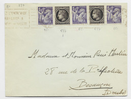 FRANCE MAZELIN 1FR20X2+ 1FR20 IRIS X3 LETTRE ALBY  1947 AU TARIF - 1945-47 Cérès De Mazelin