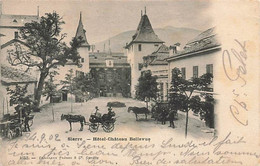 Sierre Hôtel Château Bellevue Attelage Calèche 1902 - Sierre