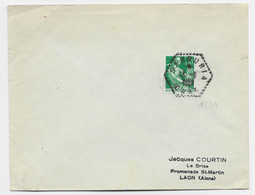 FRANCE N° 1231 LETTRE C. HEX PERLE SAHOURIA 13.6.1961 ORAN BUREAU EN ALGERIE - Lettres & Documents