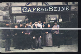 PARIS CAFE DE LA SEINE    TIRAGE D APRES PLAQUE PHOTO OU CARTE ANCIENNE COLORISEE PAR MES SOINS - Cafes