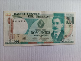 Billete De Uruguay De 200 Pesos, Año 1986 - Uruguay