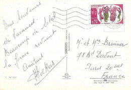 ANDORRE   -  TIMBRE  N° 166  -  LA SARDANE  -  1963    - TARIF CP  1 1 60 AU 18 5 64 - Storia Postale